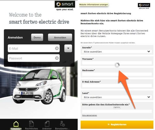 Smart vehicle homepage